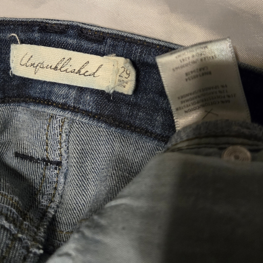Anthropilogie Unpublished Skinny Jeans 29 Blue Stretch High Rise‎ - Picture 5 of 10